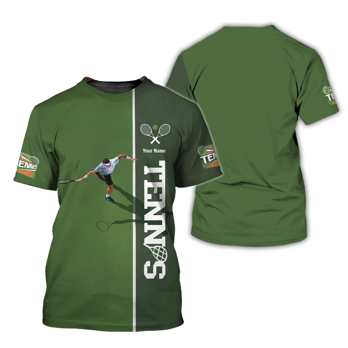 Custom Name Tennis Polo Shirt, T-Shirt 3D Design Personalized, Classic Shirts For Tennis, Lightweight Sportswear, Gift for Tennis Players