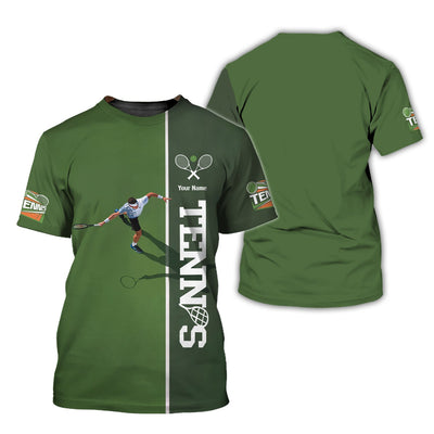 Custom Name Tennis Polo Shirt, T-Shirt 3D Design Personalized, Classic Shirts For Tennis, Lightweight Sportswear, Gift for Tennis Players
