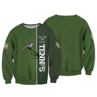 Custom Name Tennis Polo Shirt, T-Shirt 3D Design Personalized, Classic Shirts For Tennis, Lightweight Sportswear, Gift for Tennis Players