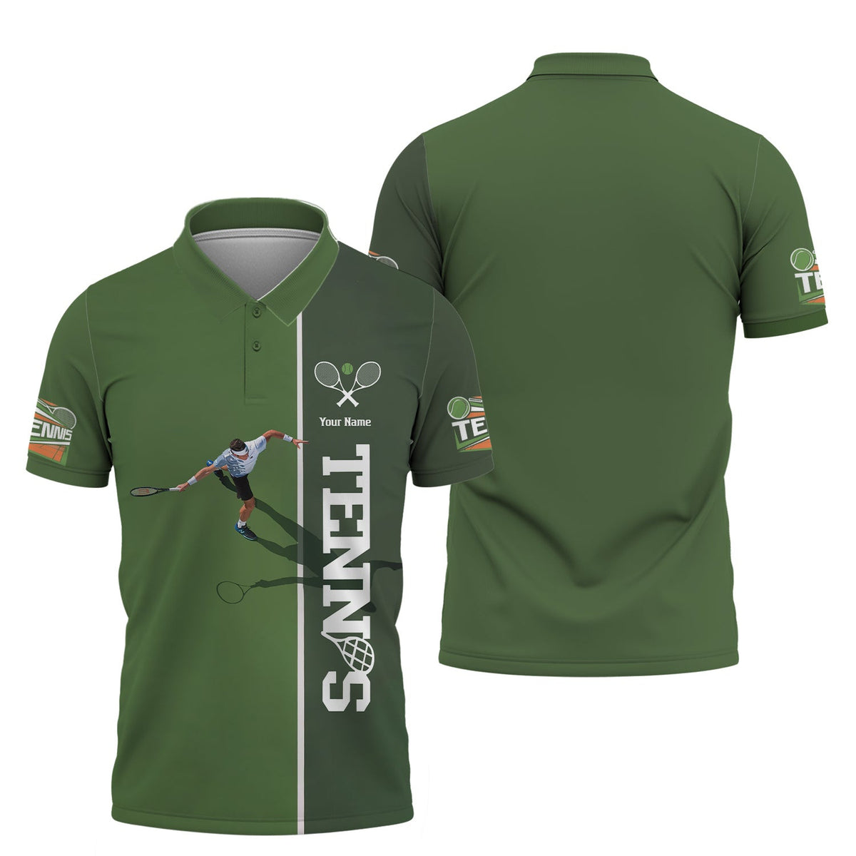Custom Name Tennis Polo Shirt, T-Shirt 3D Design Personalized, Classic Shirts For Tennis, Lightweight Sportswear, Gift for Tennis Players