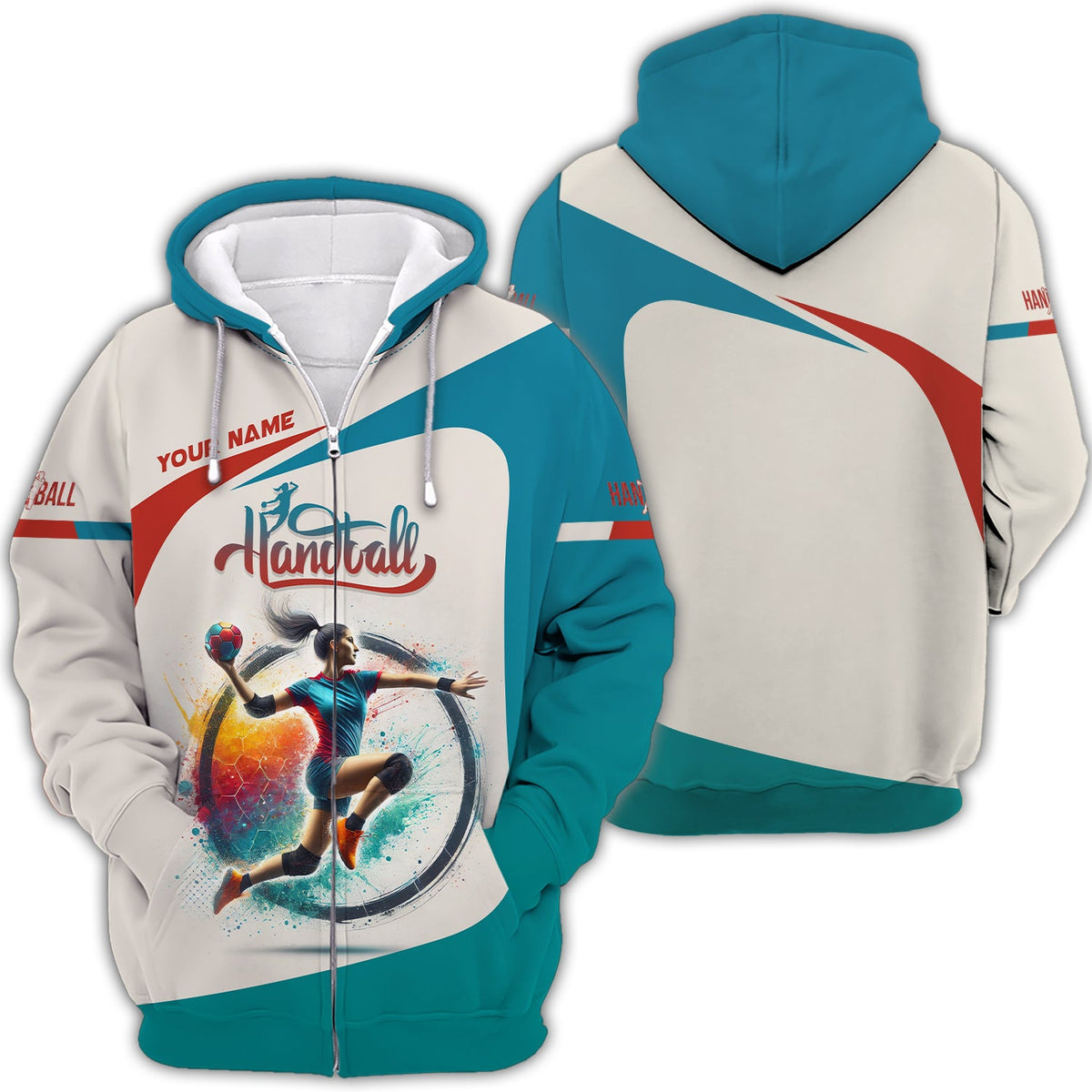 Custom Name Handball Women Player T-Shirt 3D Design, Handball Shirt, Lightweight Sportswear, Gift For Sports Fan