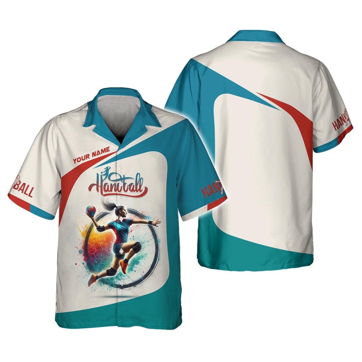Custom Name Handball Women Player T-Shirt 3D Design, Handball Shirt, Lightweight Sportswear, Gift For Sports Fan
