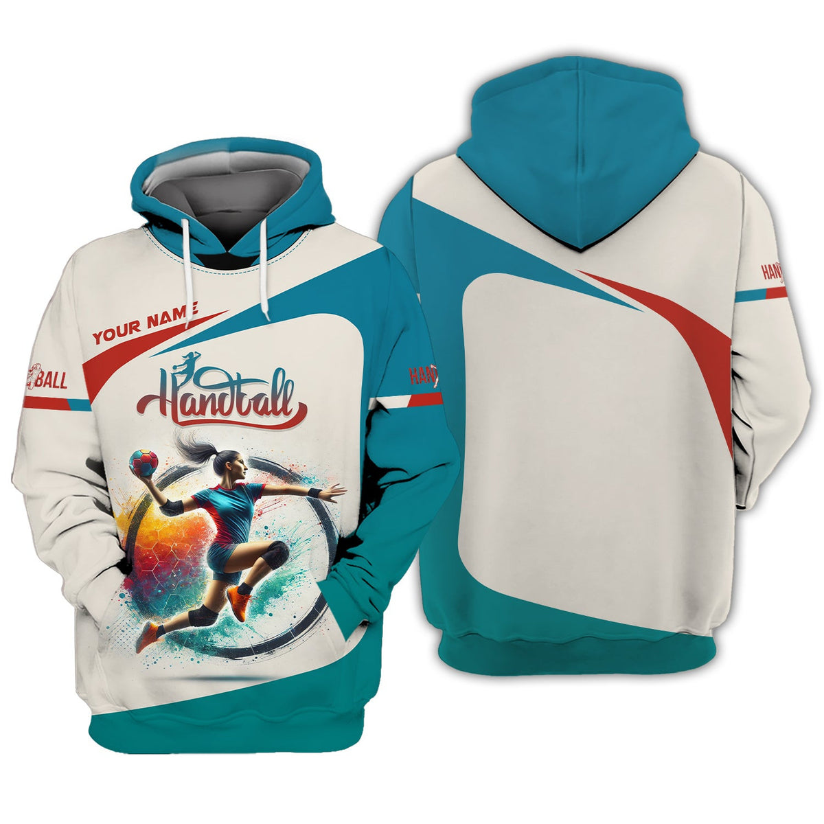 Custom Name Handball Women Player T-Shirt 3D Design, Handball Shirt, Lightweight Sportswear, Gift For Sports Fan