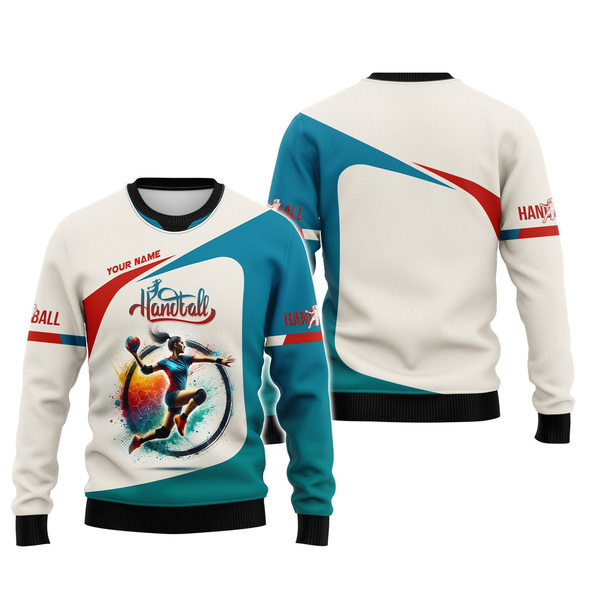 Custom Name Handball Women Player T-Shirt 3D Design, Handball Shirt, Lightweight Sportswear, Gift For Sports Fan