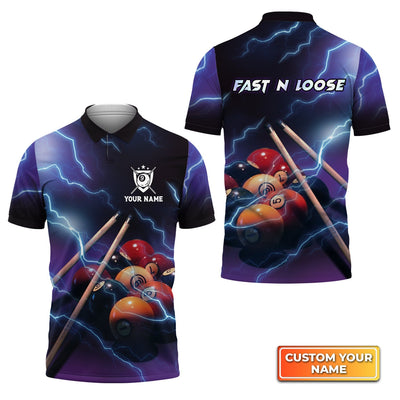 Fast N Loose Team Personalized Name 3D Polo Shirt Gift For Billiard Players