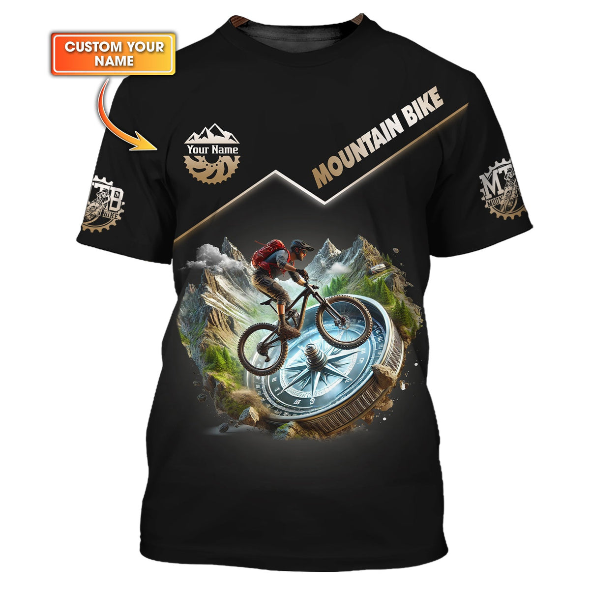 Custom Mountain Bike T-shirt, MTB Polo Shirt, Custom mtb Jersey, Gift for Cyclists