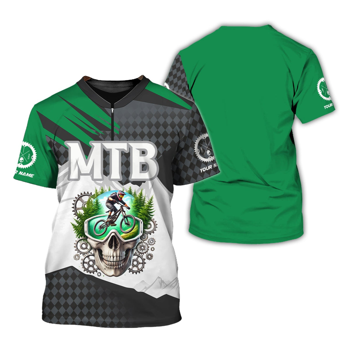 Custom Name Mountain Bike T-shirt, Unisex Shirt, MTB Polo Shirt, Custom mtb Jersey, Gift for Cyclists
