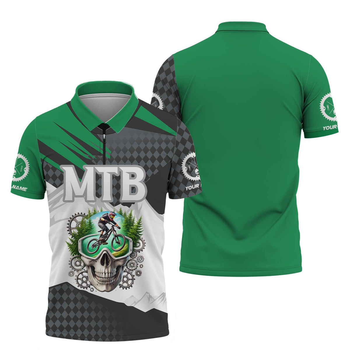 Custom Name Mountain Bike T-shirt, Unisex Shirt, MTB Polo Shirt, Custom mtb Jersey, Gift for Cyclists