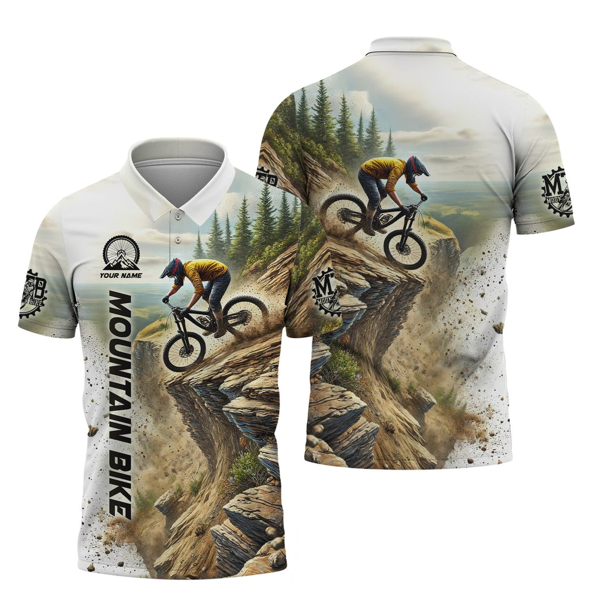 Custom Mountain Bike T-shirt, Unisex Shirt, MTB Polo Shirt, Custom mtb Jersey, Gift for Cyclists