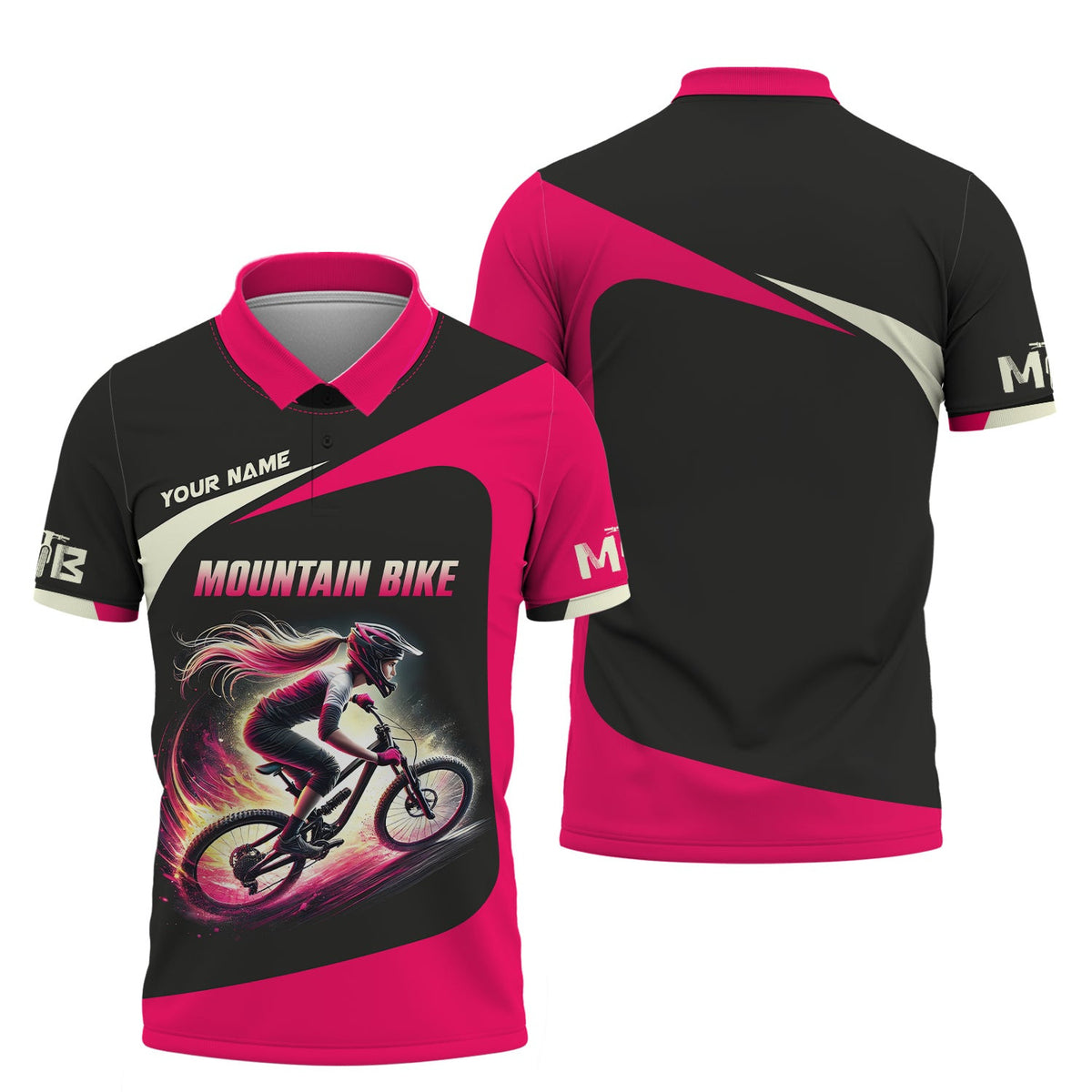 Custom Name Mountain Bike T-shirt, Unisex Shirt, MTB Polo Shirt, Custom mtb Jersey, Gift for Cyclists