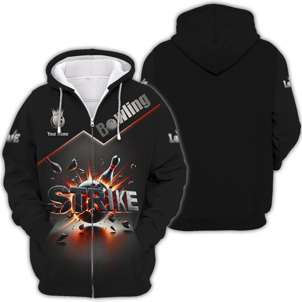Strike Bowling Personalized Name 3D Polo Shirt, Custom Bowling Jersey, Bowling Gifts
