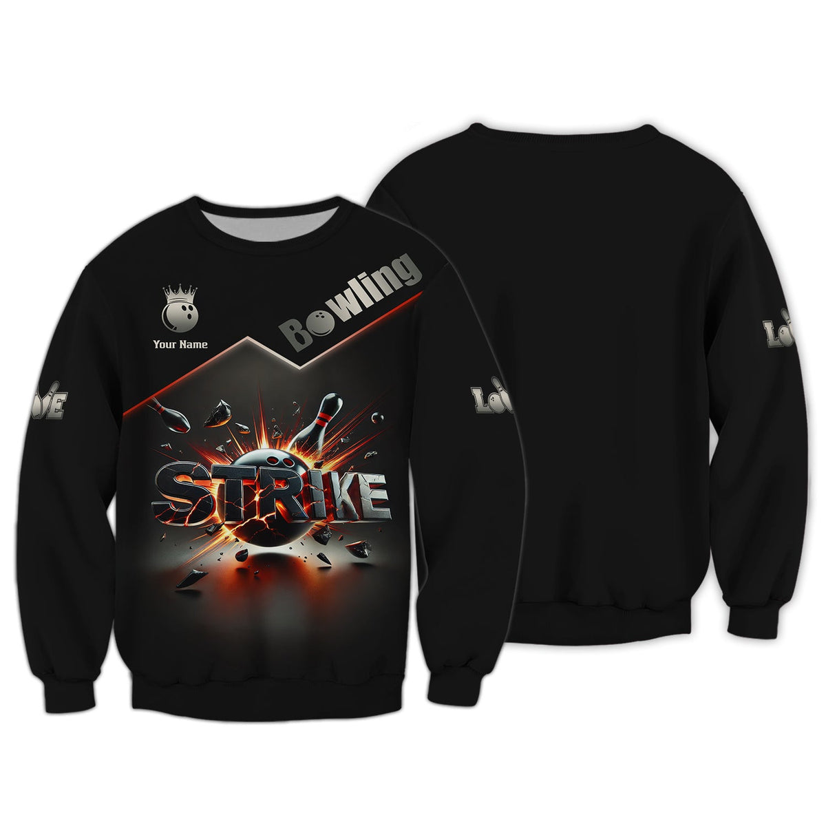 Strike Bowling Personalized Name 3D Polo Shirt, Custom Bowling Jersey, Bowling Gifts
