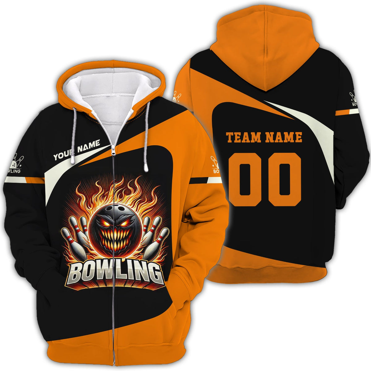 Custom Name Team & Number Bowling 3D Polo Shirt Design Angry, Bowling T-Shirt, Gift For Bowler