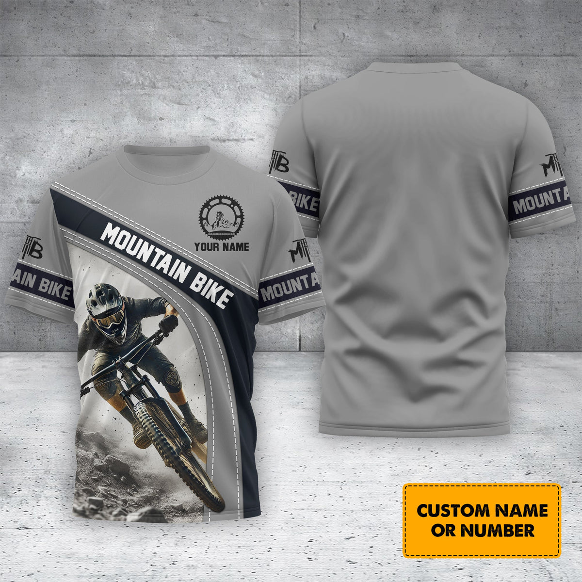 Custom Name Mountain Bike 3D T-Shirt MTB, MTB Polo Shirt, Personalized MTB Apparel, Gift for Cyclists