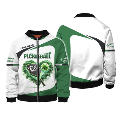 Custom Pickleball Player Personalized Name 3D Greenheart T-Shirts, Pickleball Polo Shirt, Gift For Pickleball Player