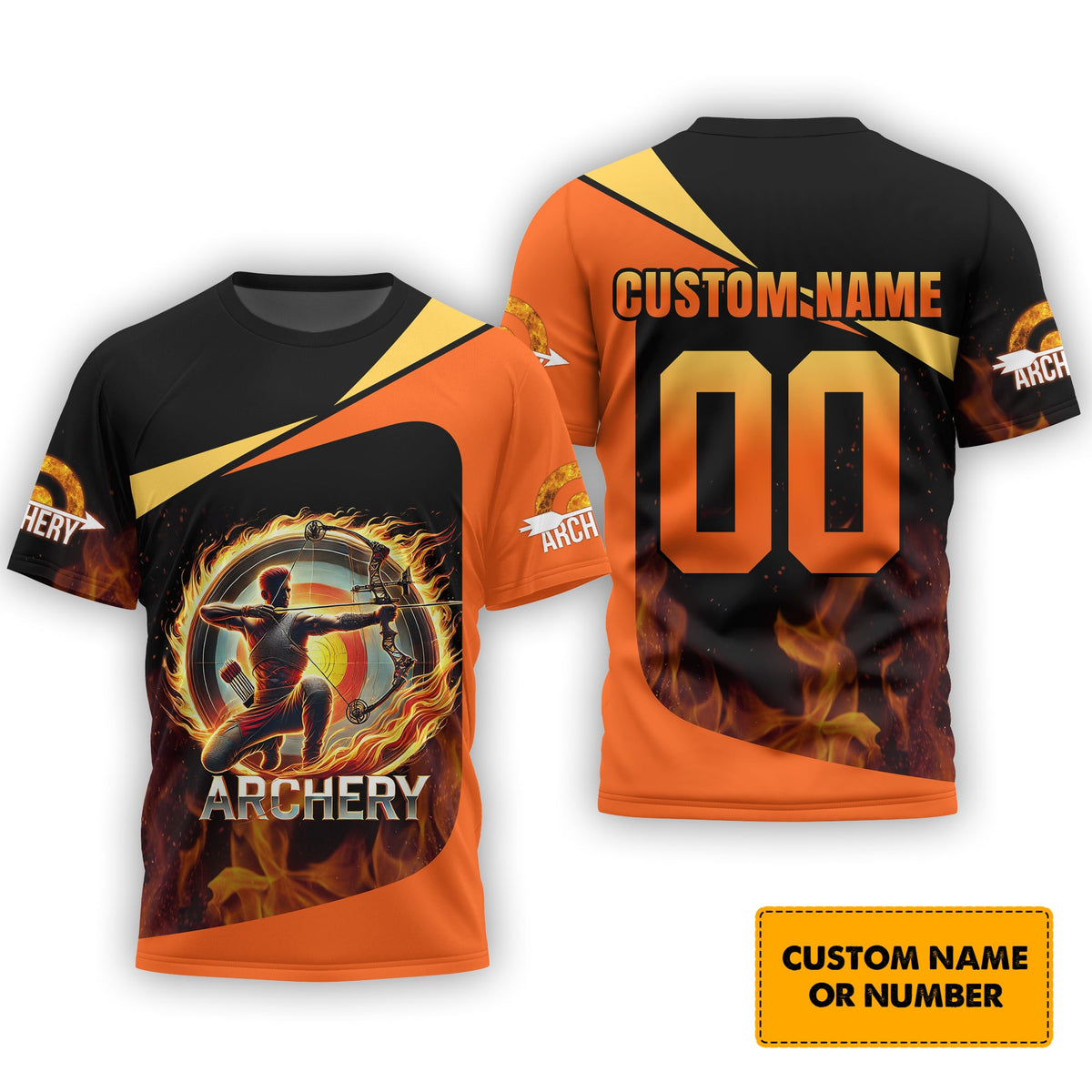 Custom Name & Number Archery T-Shirt 3D, Archery Polo Shirts, Lightweight Sportswear, Gift for Archers