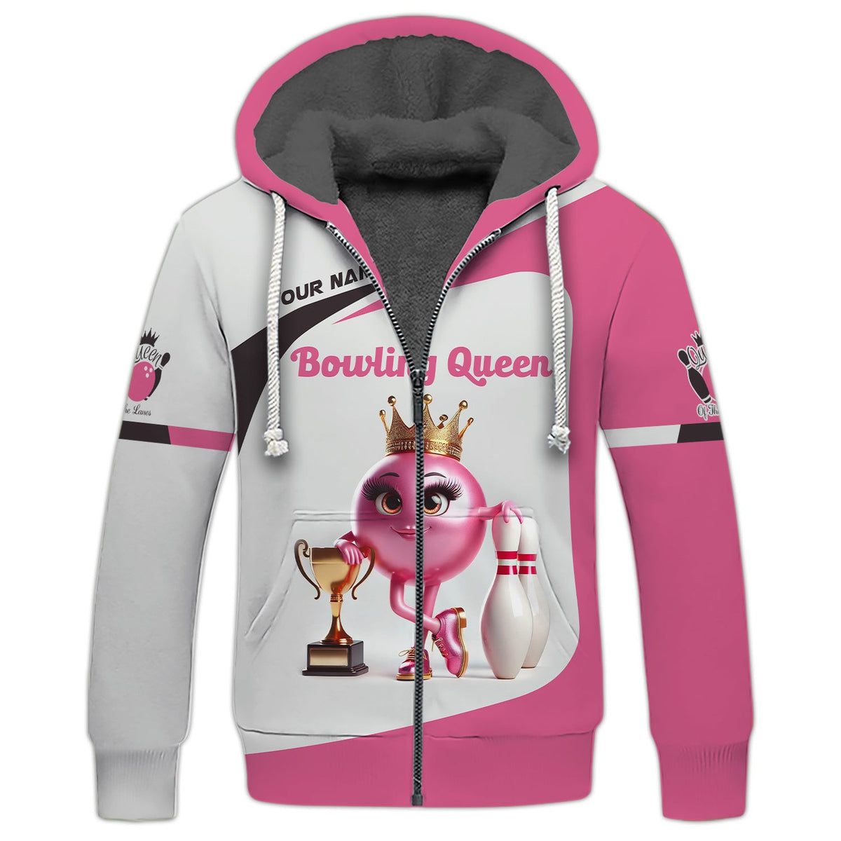 Bowling Queen Of The Lanes Personalized Name & Team 3D Polo Shirt, Bowling T-Shirt, Gift For Bowler