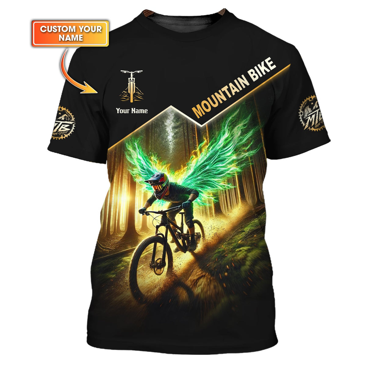 Custom Cycling Mountain Bike Shirts 3D T-shirt, MTB Polo Shirt, Custom mtb Jersey, Gift for Cyclists