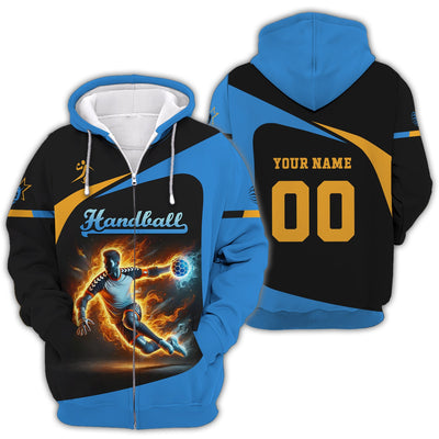 Custom Name & Number Handball Player T-Shirt 3D, Custom Handball Jersey, Lightweight Sportswear, Gift For Sports Fan