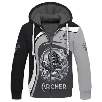 Custom Name Death Archer T-Shirt 3D, Archery Polo Shirts, Lightweight Sportswear, Gift for Archers
