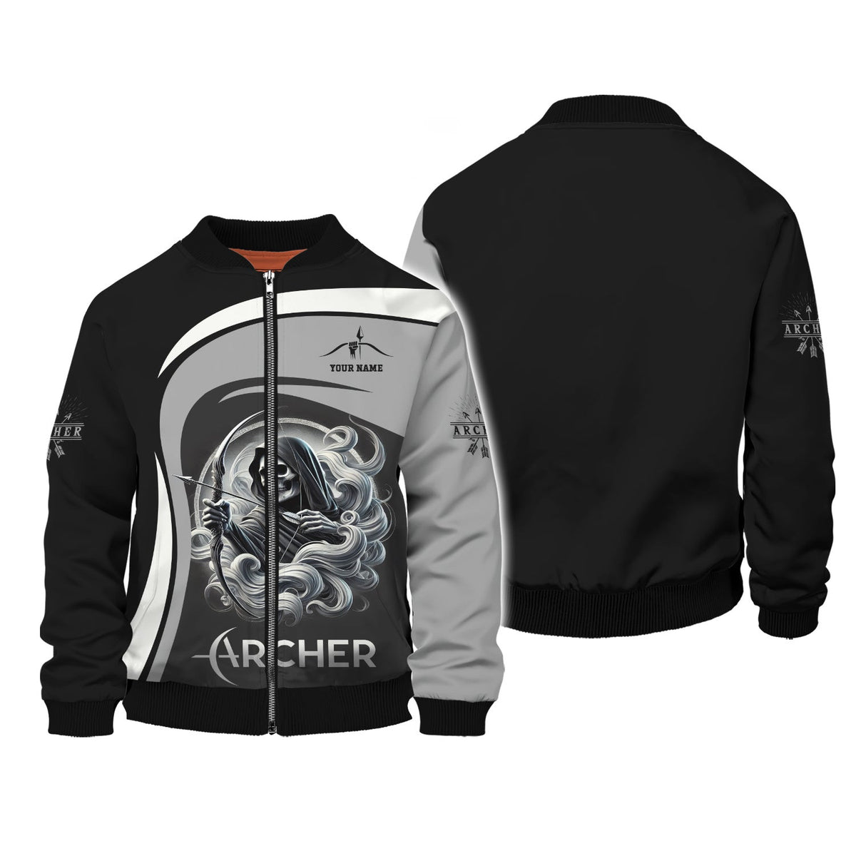Custom Name Death Archer T-Shirt 3D, Archery Polo Shirts, Lightweight Sportswear, Gift for Archers