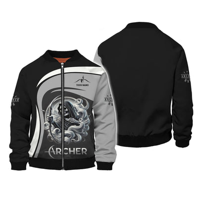 Custom Name Death Archer T-Shirt 3D, Archery Polo Shirts, Lightweight Sportswear, Gift for Archers