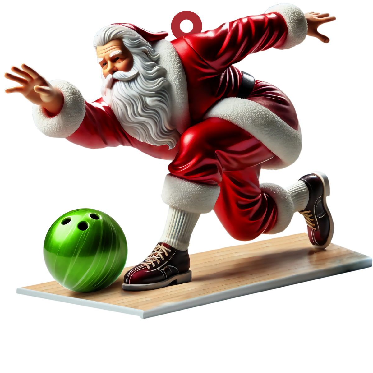 Santa Bowling, Personalize Bowling Ornament, Christmas Gift For Bowling Lovers