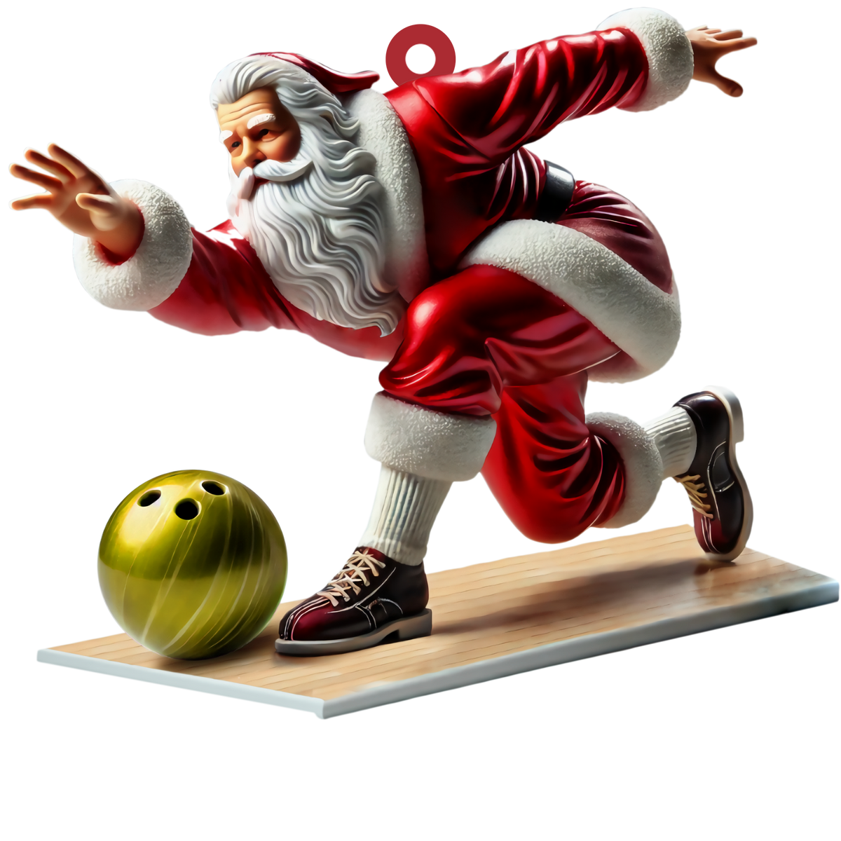 Santa Bowling, Personalize Bowling Ornament, Christmas Gift For Bowling Lovers