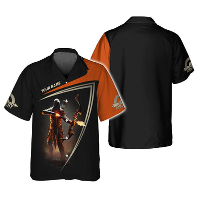 Archery Combatant Custom Name T-Shirt 3D, Archery Polo Shirts, Lightweight Sportswear, Gift for Archers