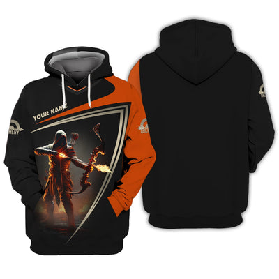 Archery Combatant Custom Name T-Shirt 3D, Archery Polo Shirts, Lightweight Sportswear, Gift for Archers