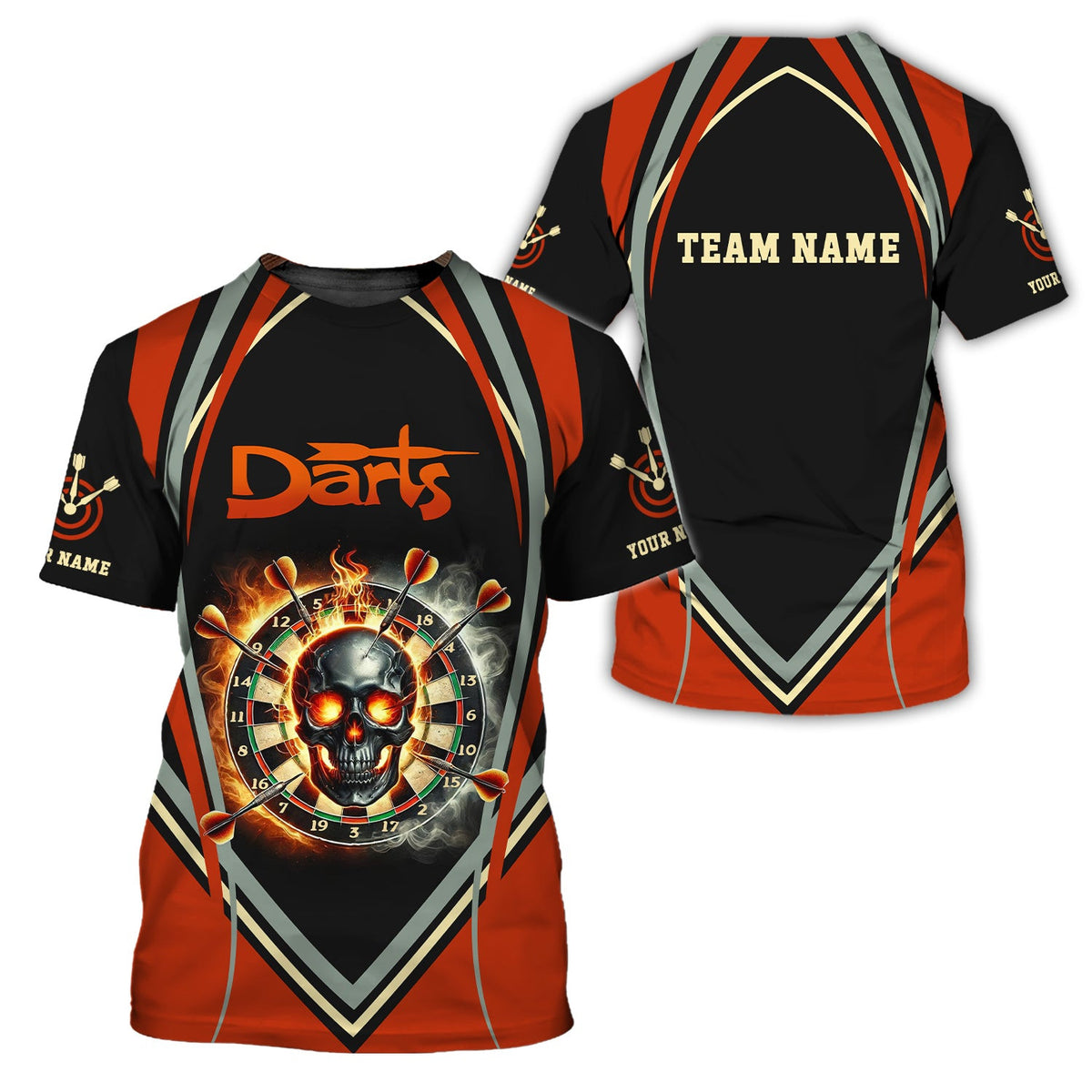 Darts Target Skulls Custom T-Shirts, Polo Shirt For Darts Player, Darts Shirts, Gift For Darts Lovers
