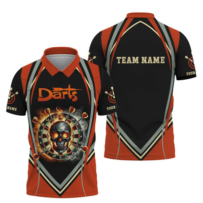 Darts Target Skulls Custom T-Shirts, Polo Shirt For Darts Player, Darts Shirts, Gift For Darts Lovers