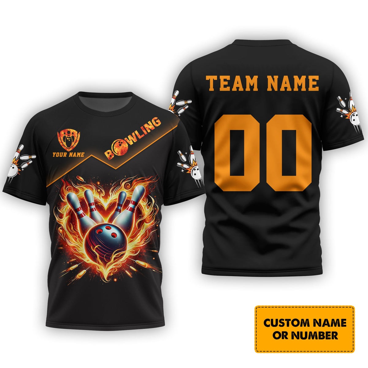 Personalized Name & Team Bowling 3D Polo Shirt, Bowling T-Shirt, Gift For Bowler