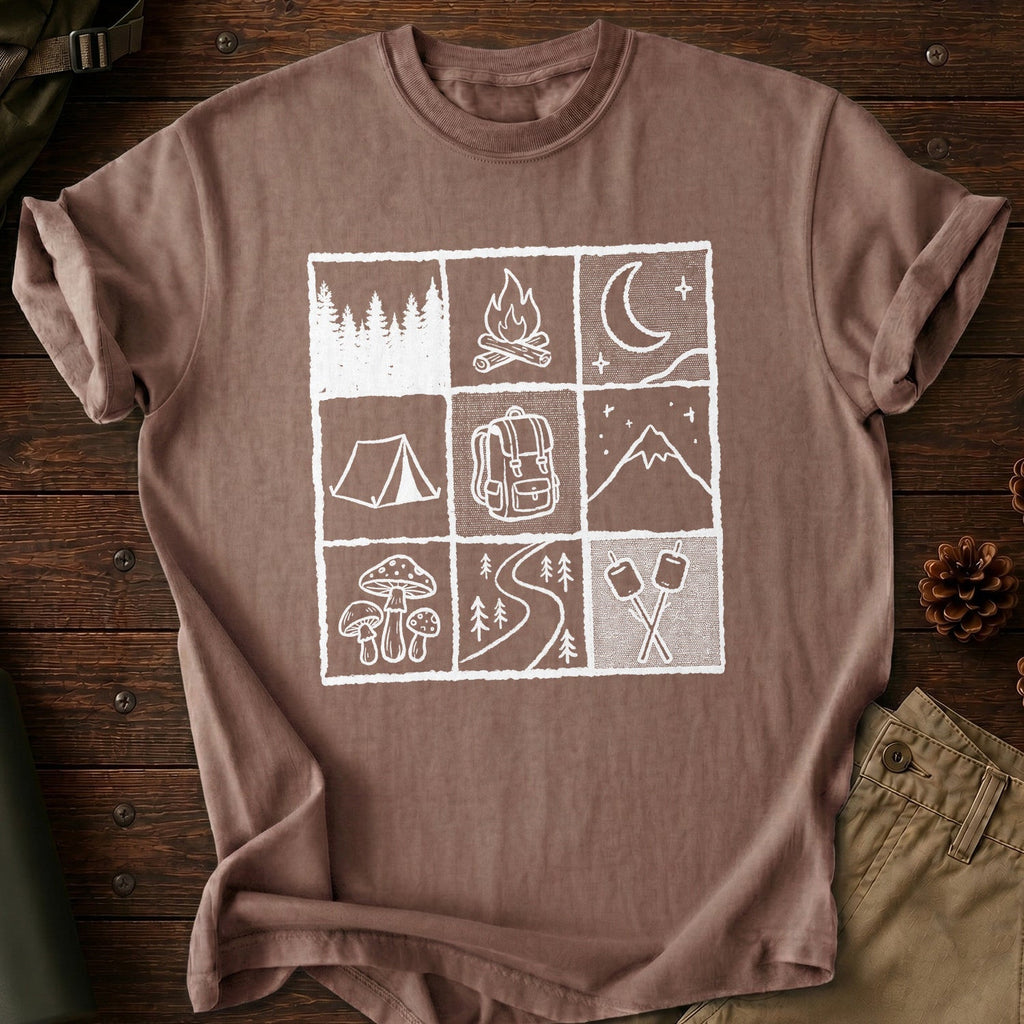 Vintage Camping Grid T-Shirt