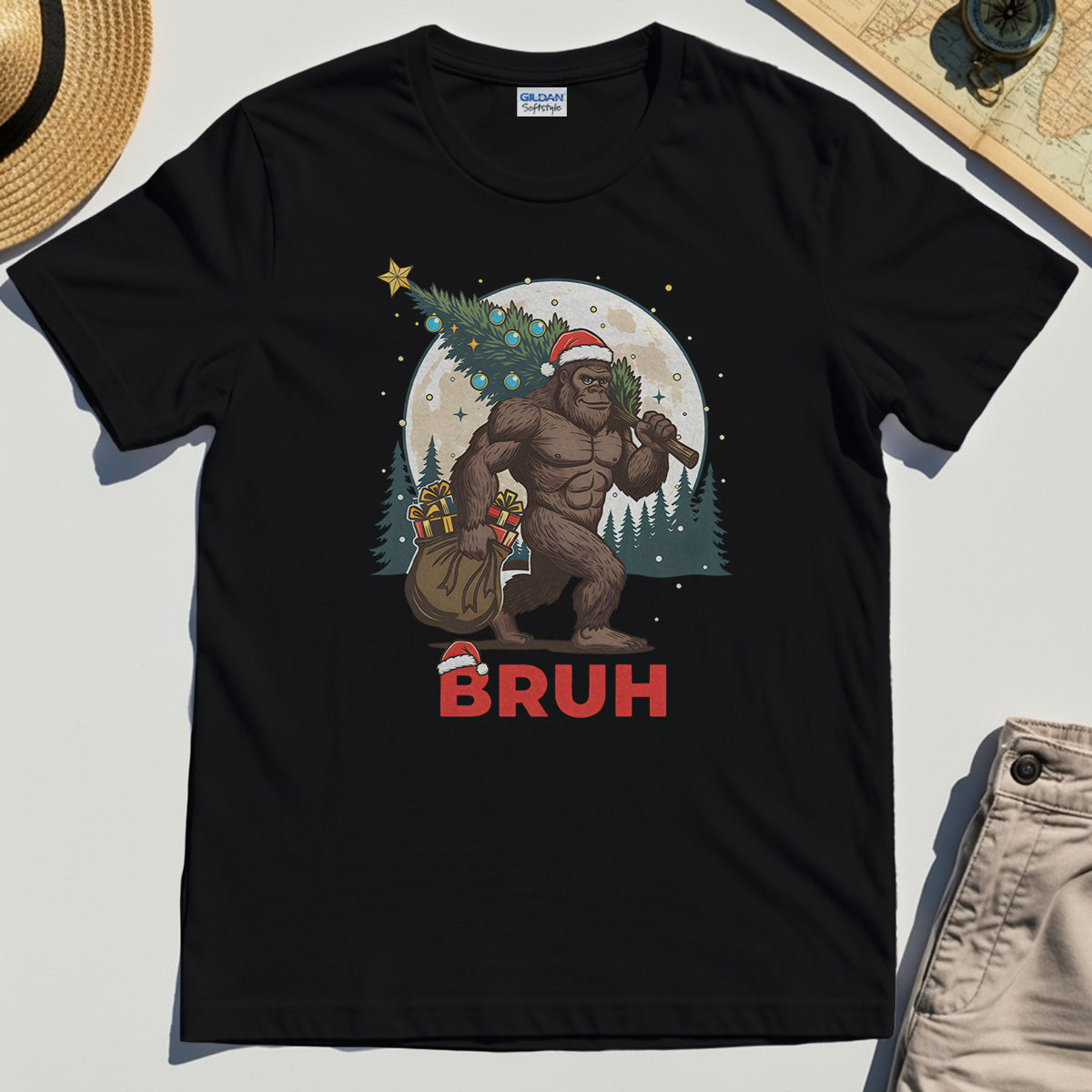 Bigfoot Christmas “BRUH” T-Shirt