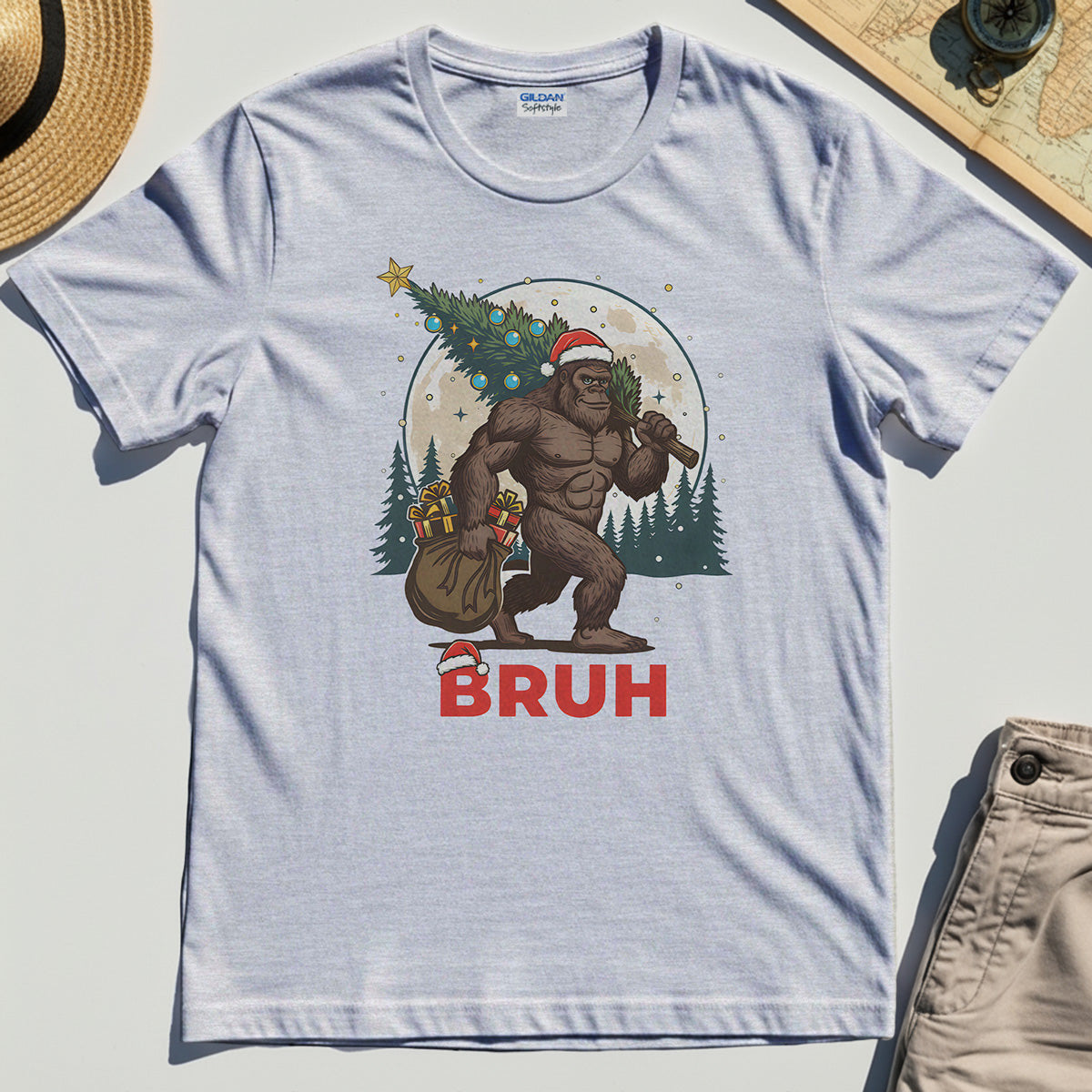 Bigfoot Christmas “BRUH” T-Shirt