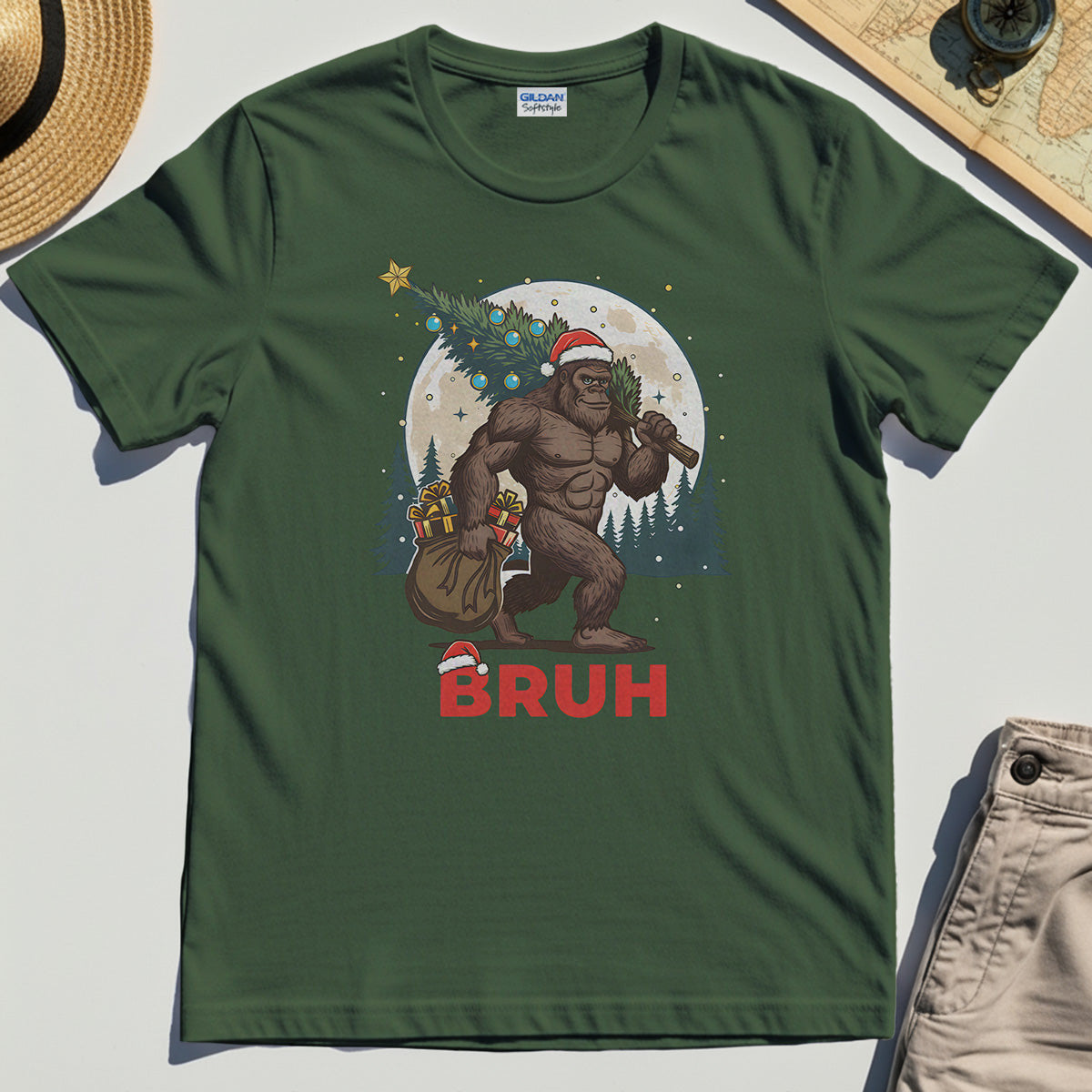 Bigfoot Christmas “BRUH” T-Shirt