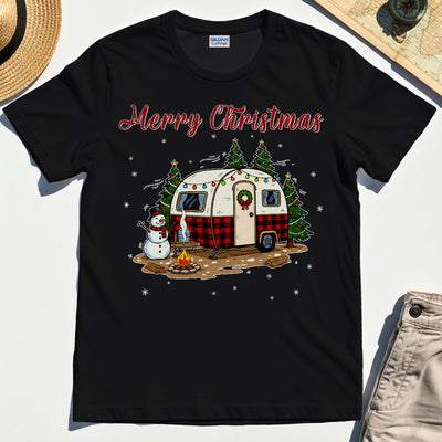 Vintage Merry Christmas Winter Adventure For Camper Graphic T-Shirt