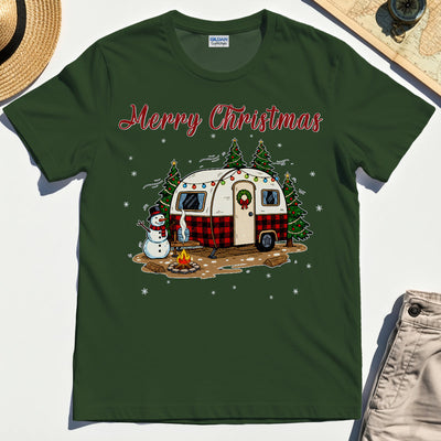 Vintage Merry Christmas Winter Adventure For Camper Graphic T-Shirt