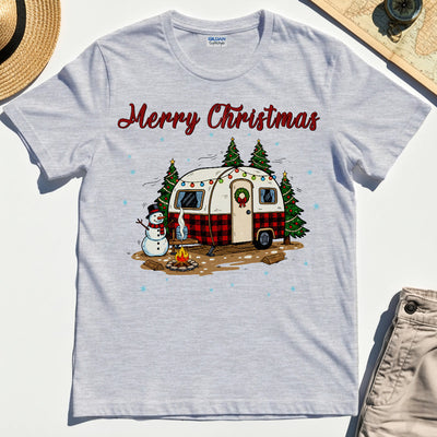 Vintage Merry Christmas Winter Adventure For Camper Graphic T-Shirt