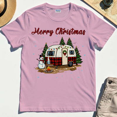 Vintage Merry Christmas Winter Adventure For Camper Graphic T-Shirt