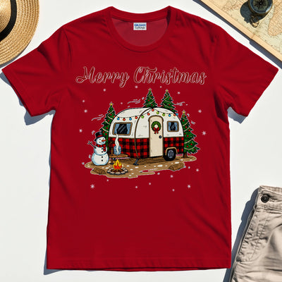 Vintage Merry Christmas Winter Adventure For Camper Graphic T-Shirt