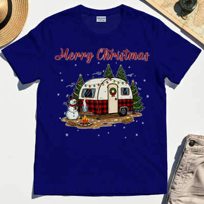Vintage Merry Christmas Winter Adventure For Camper Graphic T-Shirt