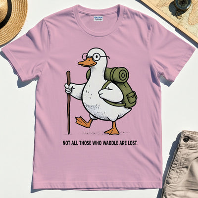 “Waddle Are Not Lost” Camping Trail Pun Duck T-Shirt
