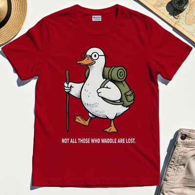 “Waddle Are Not Lost” Camping Trail Pun Duck T-Shirt