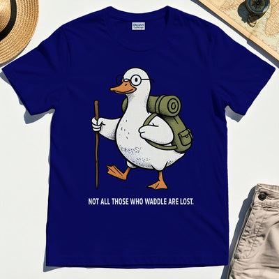 “Waddle Are Not Lost” Camping Trail Pun Duck T-Shirt