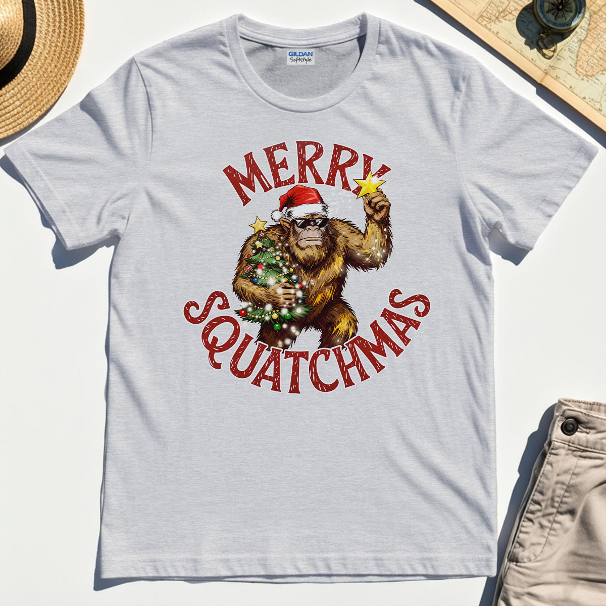 Merry Squatchmas Bigfoot Christmas T-Shirt