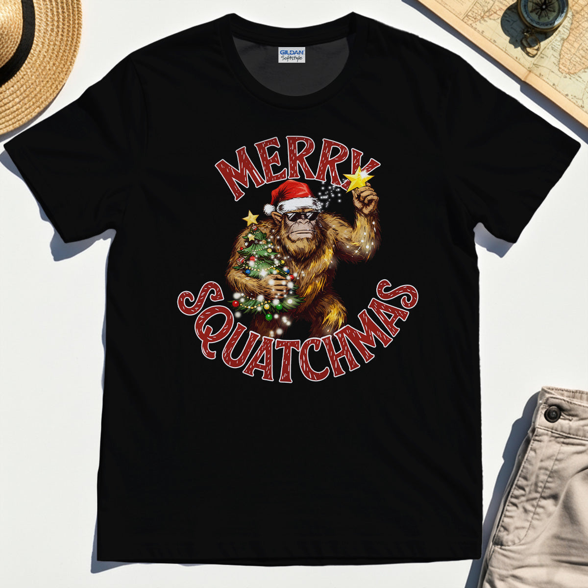 Merry Squatchmas Bigfoot Christmas T-Shirt