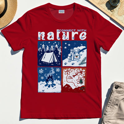 Connect With Nature Winter Camping T-Shirt