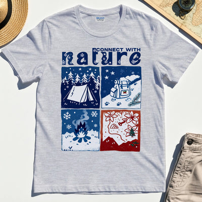 Connect With Nature Winter Camping T-Shirt